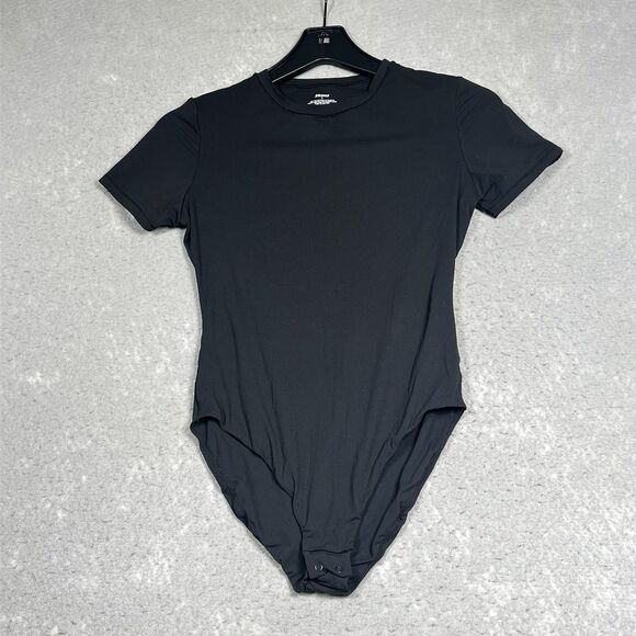 Skims Fits Everybody T-Shirt Bodysuit Womens Size Medium Black Short Sleeve - Picture 1 of 9